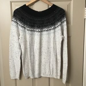 Talbots beaded Fair Isle sweater. Size large.